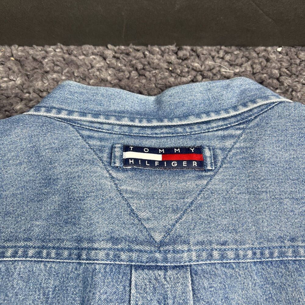 VTG Tommy Hilfiger Denim Button Up Shirt - Blue - Size - Large - Picture 8 of 8